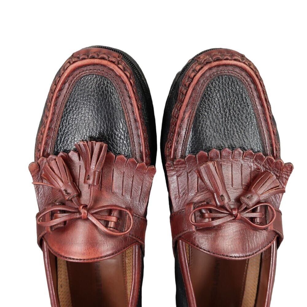 Johnston & Murphy Shoes Mens 10 Loafers Tassel Fringe Moccasin Leather Classic - Picture 8 of 13